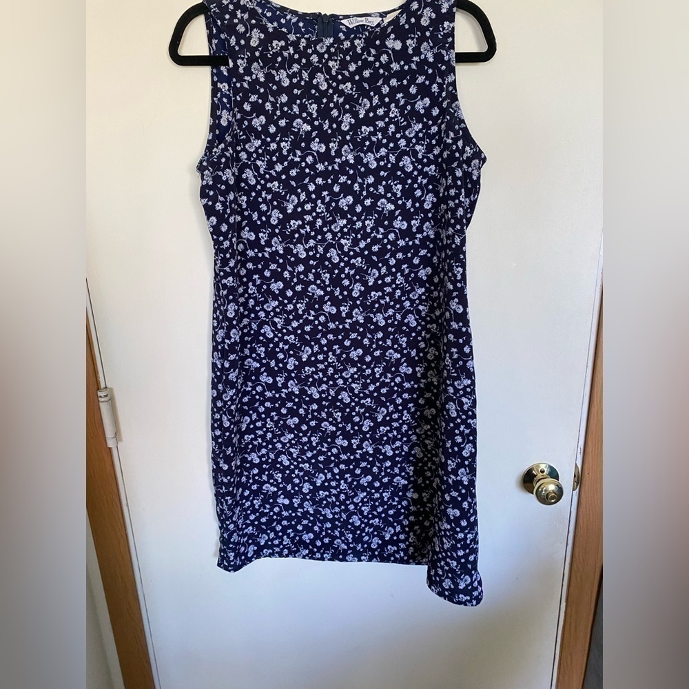 Ditzy floral willow bay medium blue and white dress